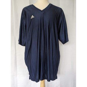 Men's Vintage adidas Y2K 90s V Neck Soccer Jersey Size 2XL Shiny Blue Logo
